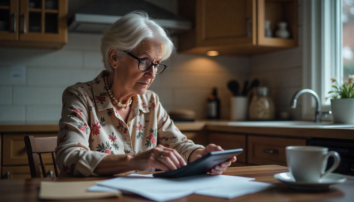 Person using a calculator for shipping costs